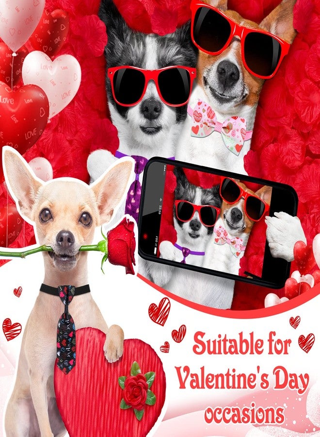 Eccliy 120 Pieces Valentines Day Dog Bow Tie Collar Set Valentines Dog Collar Bows Bulk Adjustable Pet Grooming Neckties for Large Medium Small Pet Cat Holiday Party Decoration Supply - Image 4